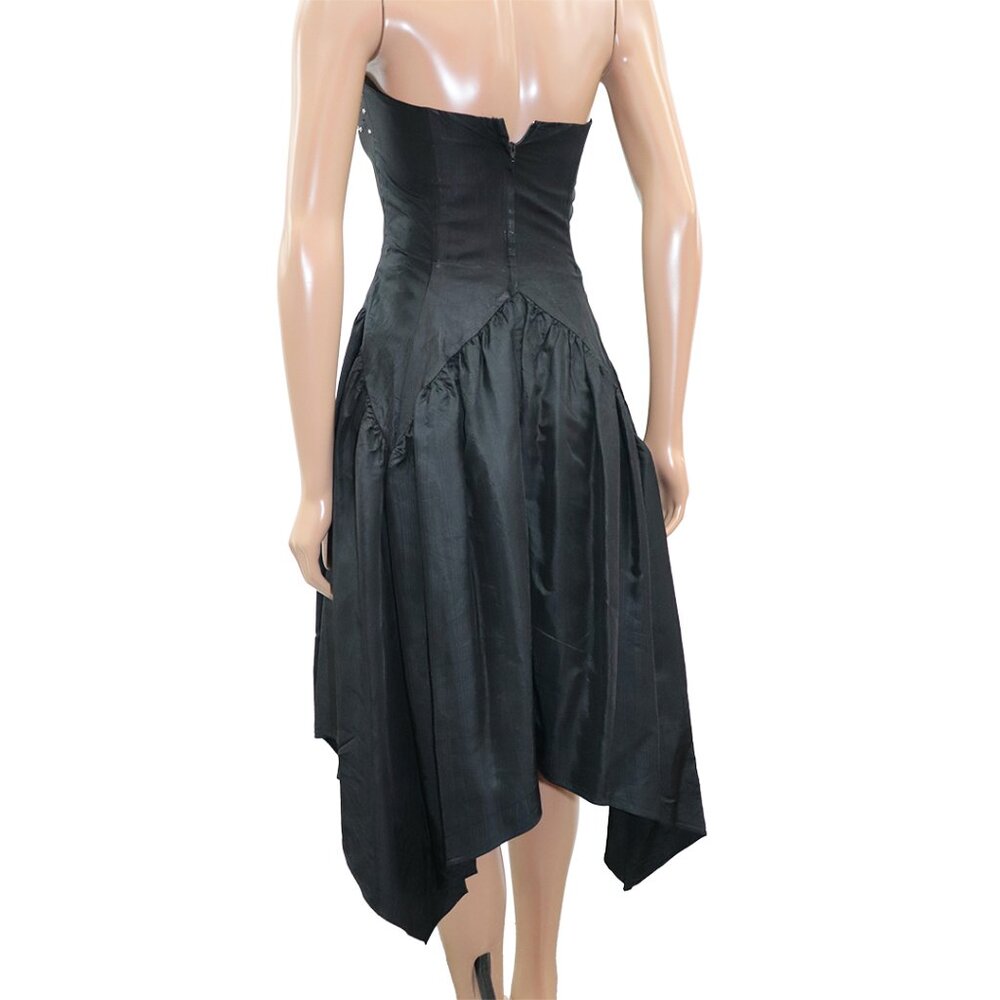Romantic Sweetheart Studded Rhinestones Western Black Dress S - Picture 6 of 6